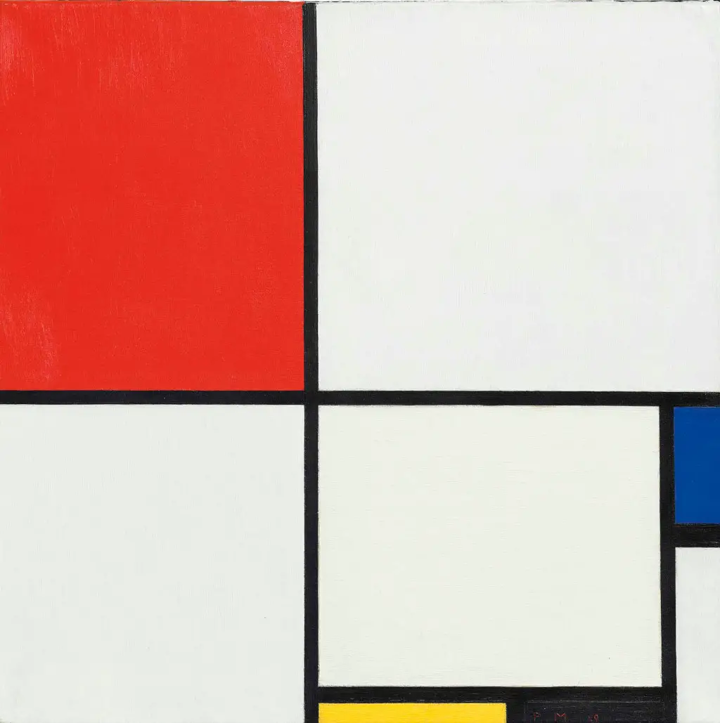 Composition No. III, with Red, Blue, Yellow, and Black in Detail Piet Mondrian